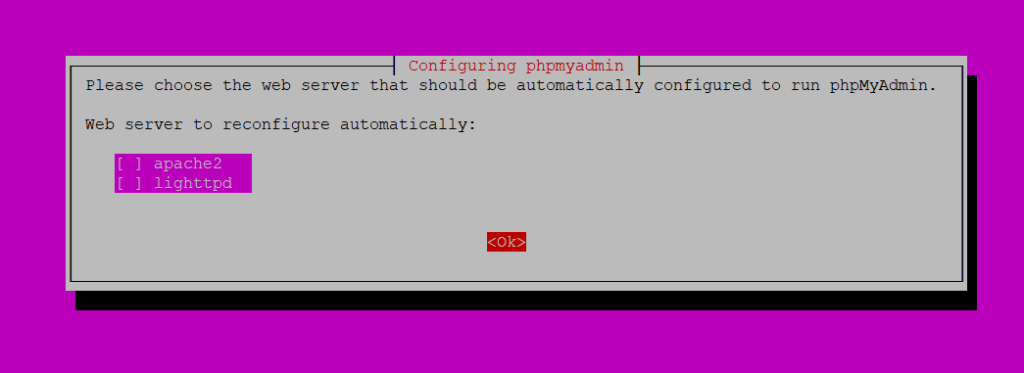 phpmyadmin skip select web server