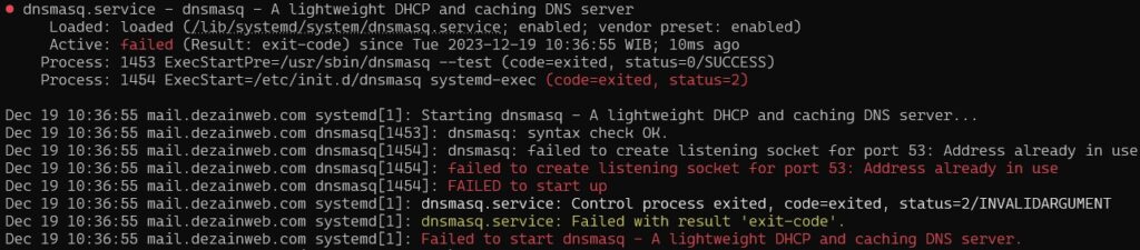 DNSMASQ not running.jpg